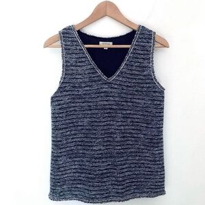 Max Studio Boucle Tweed Sleeveless V-Neck Top